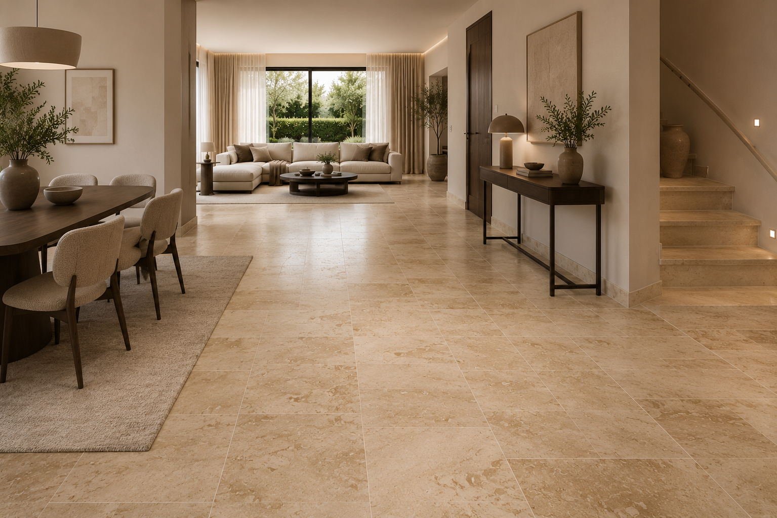 Carrelage travertin intérieur